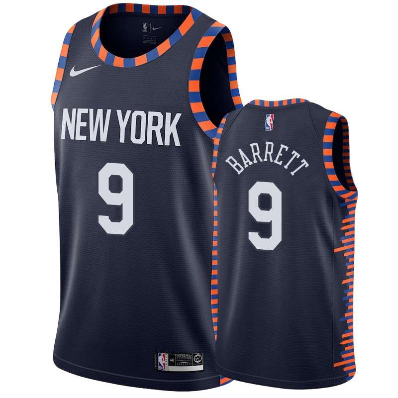 2020 New York Knicks BARRETT #9 Dark Blue City Basketball Jersey (Stitched)