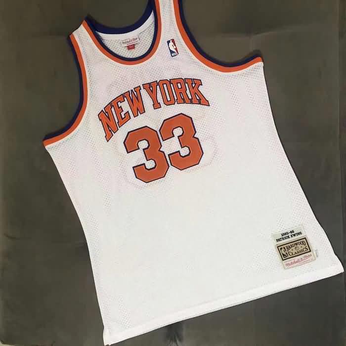 1985/86 New York Knicks EWING #33 White Classics Basketball Jersey (Closely Stitched)