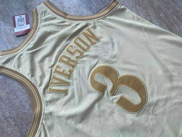 2000/01 Philadelphia 76ers IVERSON #3 Gold Classics Basketball Jersey (Closely Stitched)