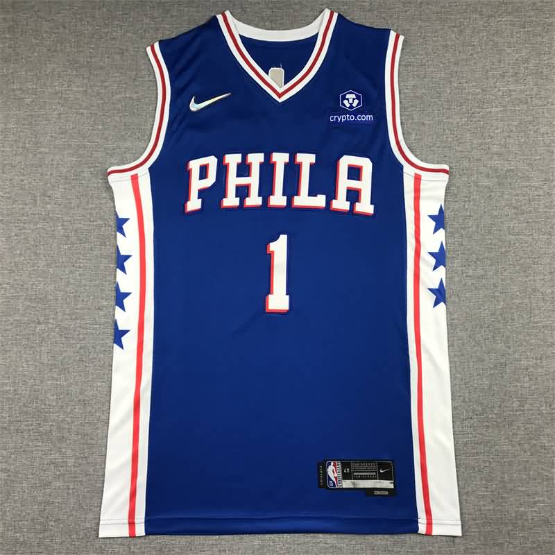 21/22 Philadelphia 76ers HARDEN #1 Blue Basketball Jersey (Stitched)