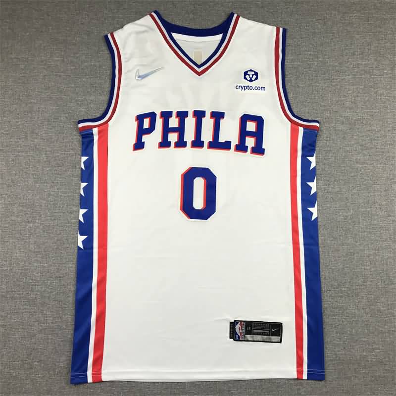 21/22 Philadelphia 76ers MAXEY #0 White Basketball Jersey (Stitched)