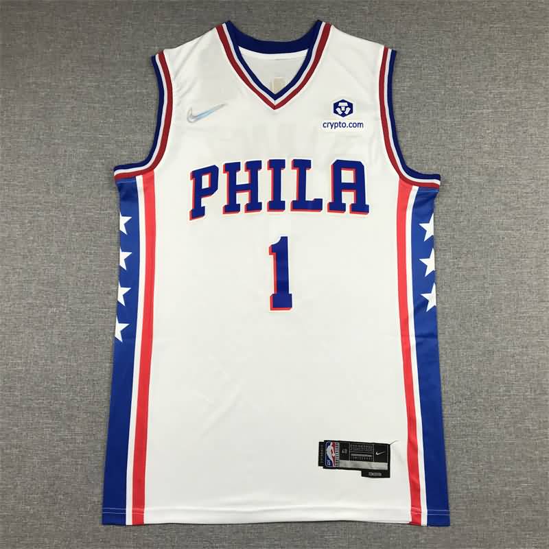 21/22 Philadelphia 76ers HARDEN #1 White Basketball Jersey (Stitched)