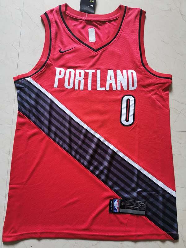 2020 Portland Trail Blazers LILLARD #0 Red Basketball Jersey (Stitched)