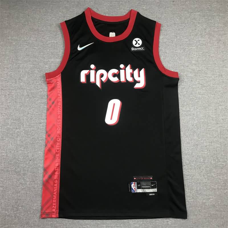 21/22 Portland Trail Blazers LILLARD #0 Black City Basketball Jersey (Stitched)