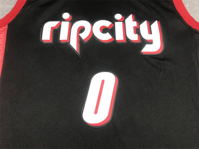 21/22 Portland Trail Blazers LILLARD #0 Black City Basketball Jersey (Stitched)