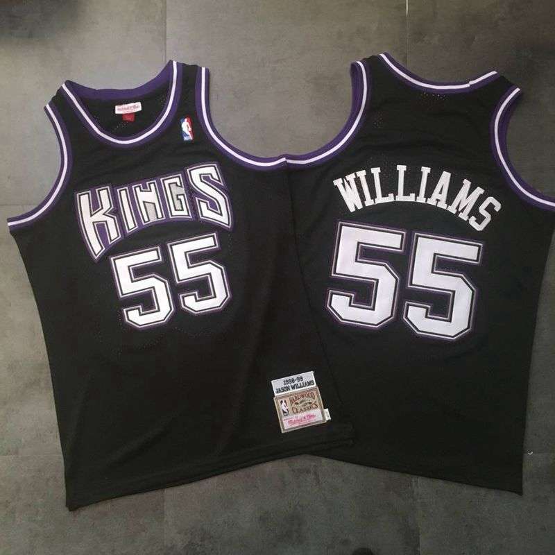 1998/99 Sacramento Kings WILLIAMS #55 Black Classics Basketball Jersey (Closely Stitched)
