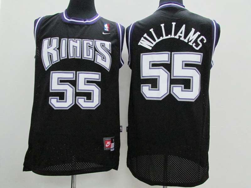 Sacramento Kings WILLIAMS #55 Black Classics Basketball Jersey (Stitched)
