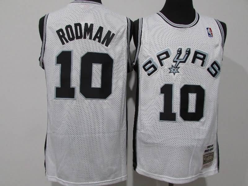 1983/84 San Antonio Spurs RODMAN #10 White Classics Basketball Jersey (Stitched)
