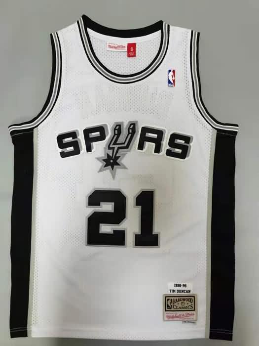 1998/99 San Antonio Spurs DUNCAN #21 White Classics Basketball Jersey (Stitched)