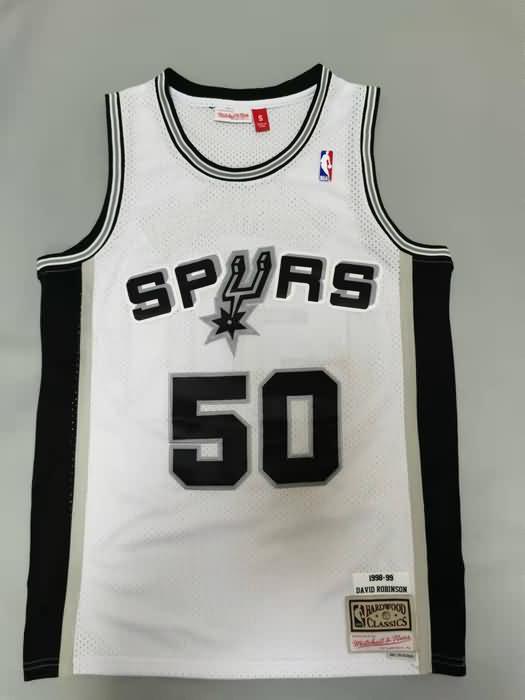 1998/99 San Antonio Spurs ROBINSON #50 White Classics Basketball Jersey (Stitched)