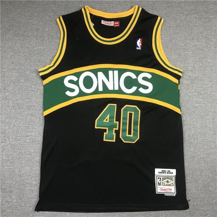 1994/95 Seattle Sounders KEMP #40 Black Classics Basketball Jersey (Stitched)