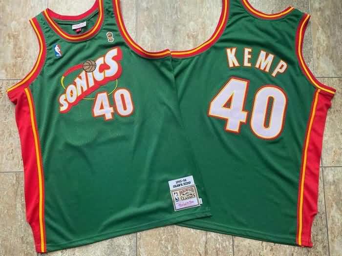 1995/96 Seattle Sounders KEMP #40 Green Classics Basketball Jersey (Closely Stitched)