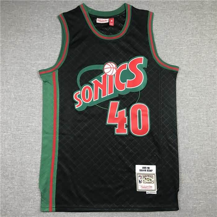 1995/96 Seattle Sounders KEMP #40 Black Classics Basketball Jersey (Stitched)