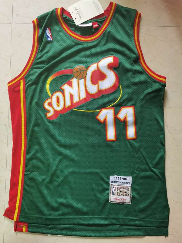 1995/96 Seattle Sounders SCHREMPF #11 Green Classics Basketball Jersey (Stitched)