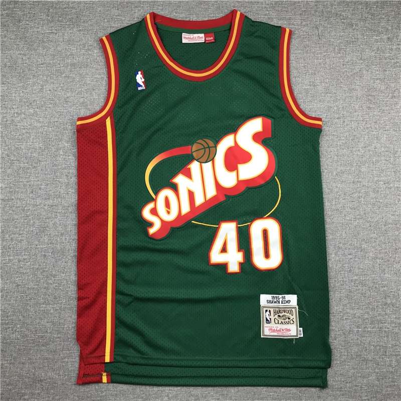 1995/96 Seattle Sounders KEMP #40 Green Classics Basketball Jersey (Stitched)