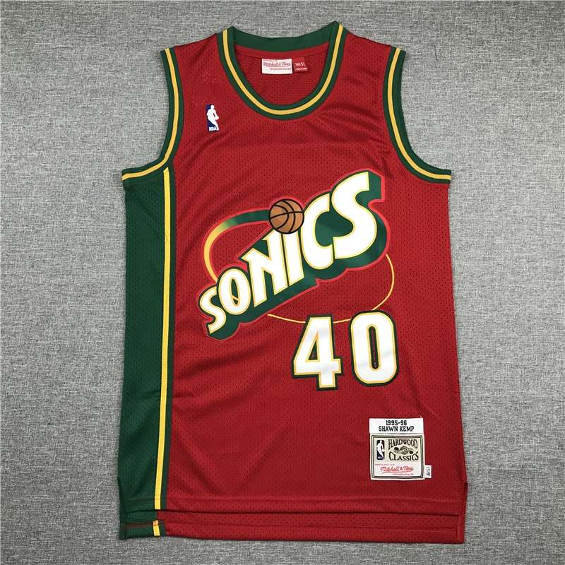 1995/96 Seattle Sounders KEMP #40 Red Classics Basketball Jersey (Stitched)