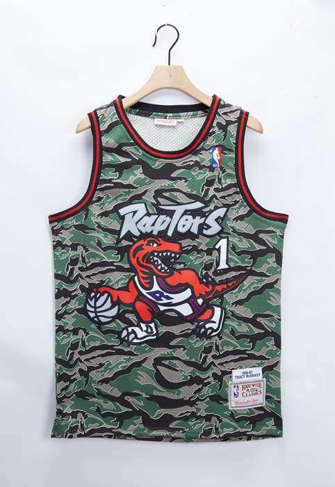 1996/97 Toronto Raptors MCGRADY #1 Camouflage Classics Basketball Jersey (Stitched)