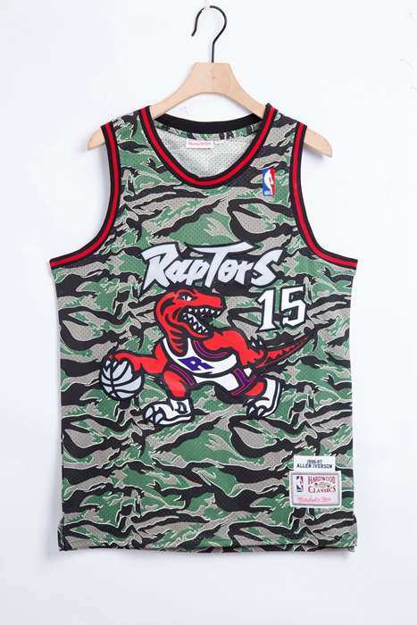 1996/97 Toronto Raptors CARTER #15 Camouflage Classics Basketball Jersey (Stitched)