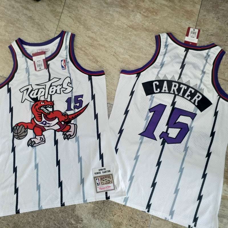 1998/99 Toronto Raptors CARTER #15 White Classics Basketball Jersey (Closely Stitched)