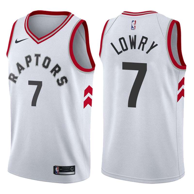 Toronto Raptors LOWRY #7 White Basketball Jersey (Stitched)