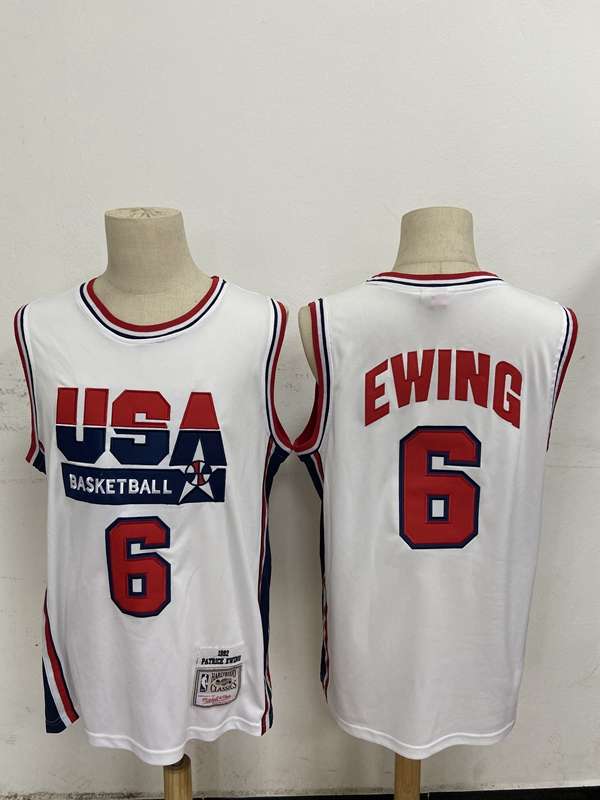 1992 USA EWING #6 White Classics Basketball Jersey (Stitched)