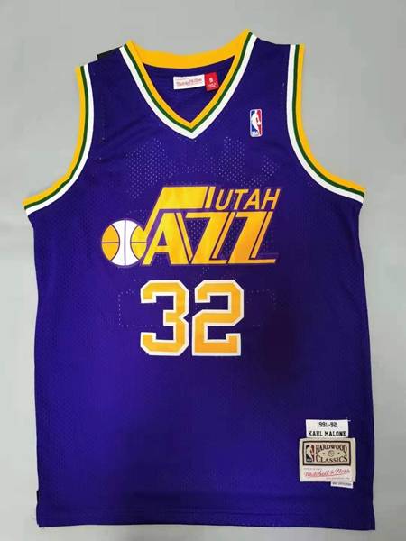 1991/92 Utah Jazz K.MALONE #32 Purple Classics Basketball Jersey (Stitched)
