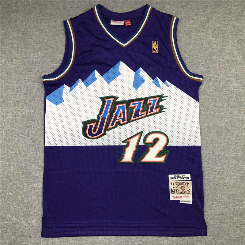 1996/97 Utah Jazz STOCKTON #12 Purple Classics Basketball Jersey (Stitched)