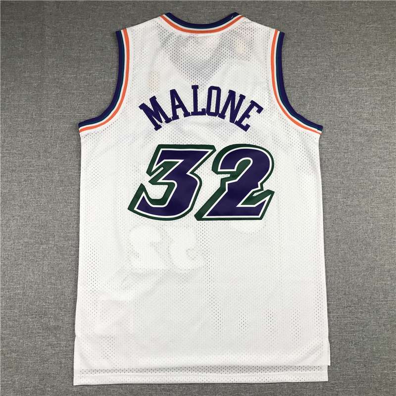 1996/97 Utah Jazz MALONE #32 White Classics Basketball Jersey (Stitched)