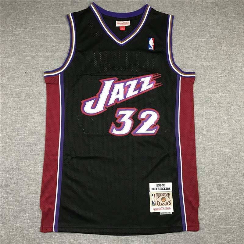 1998/99 Utah Jazz MALONE #32 Black Classics Basketball Jersey (Stitched)