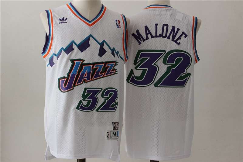 Utah Jazz MALONE #32 White Classics Basketball Jersey (Stitched)