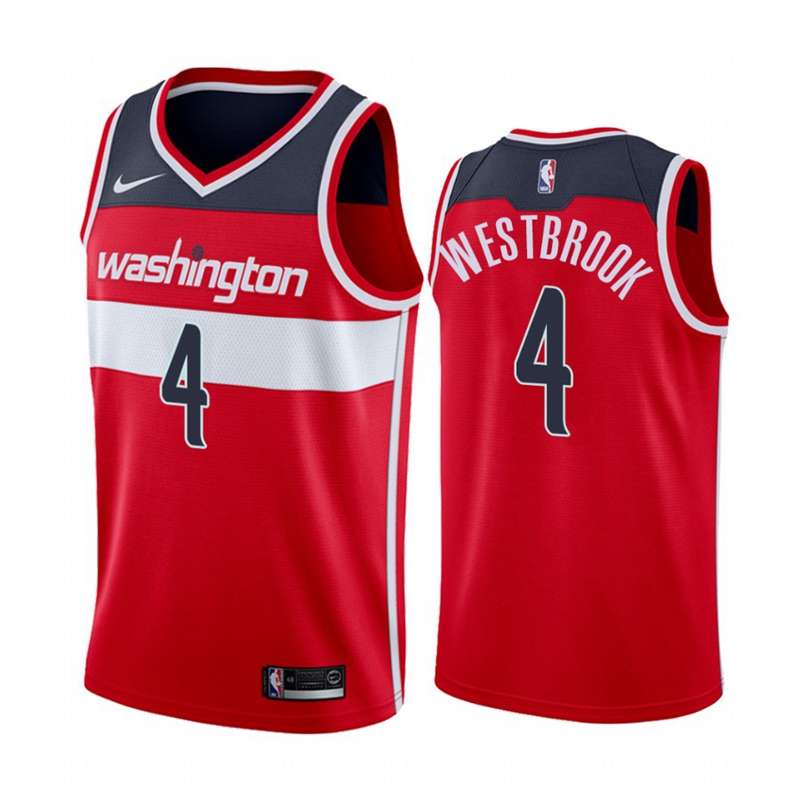 20/21 Washington Wizards WESTBROOK #4 Red Basketball Jersey (Stitched)