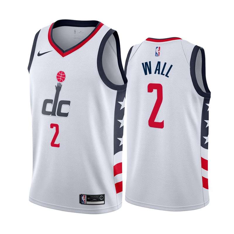 2020 Washington Wizards WALL #2 White City Basketball Jersey (Stitched)