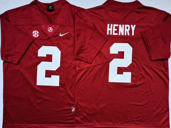 Alabama Crimson Tide HENRY #2 Red NCAA Football Jersey