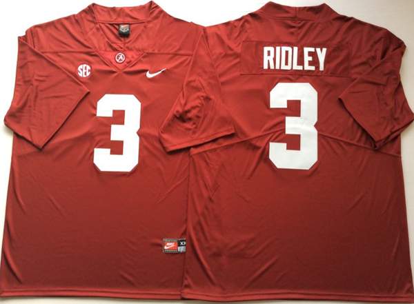 Alabama Crimson Tide RIDLEY #3 Red NCAA Football Jersey