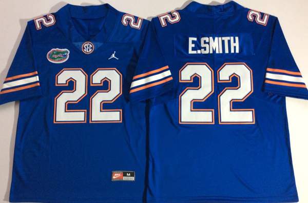 Florida Gators E.SMITH #22 Blue NCAA Football Jersey