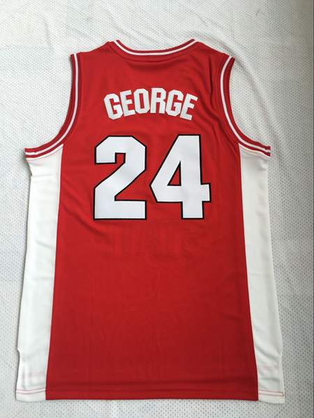 Fresno State Bulldogs GEORGE #24 Red NCAA Basketball Jersey