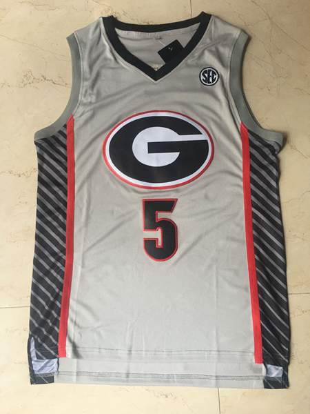 Georgia Bulldogs EDWAROS #5 Grey NCAA Basketball Jersey