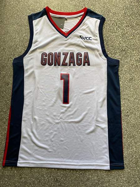 Gonzaga Bulldogs SUGGS #1 White NCAA Basketball Jersey