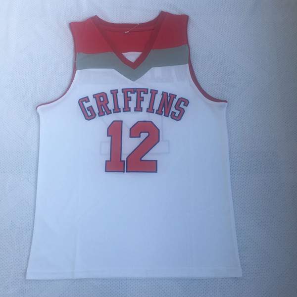 Griffins WILLIAMSON #12 White Basketball Jersey