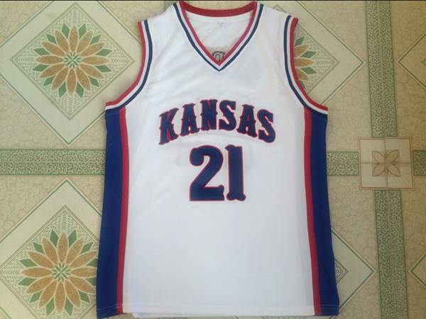 Kansas Jayhawks EMBIID #21 White NCAA Basketball Jersey