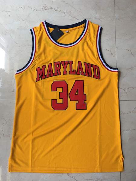 Maryland Terrapins BIAS #34 Yellow NCAA Basketball Jersey