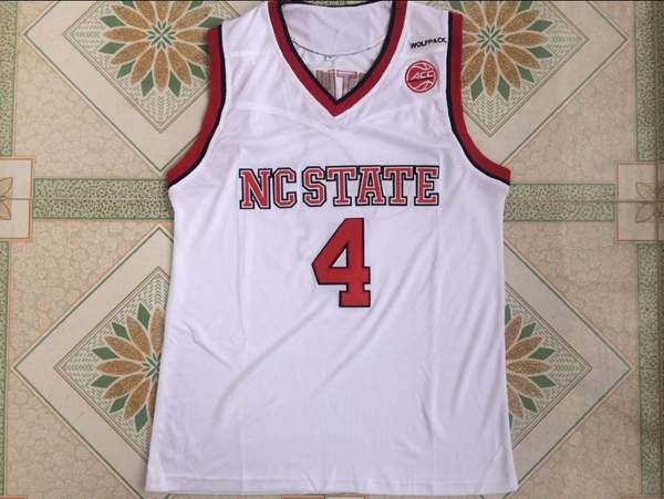 NC State Wolfpack SMITH JR. #4 White NCAA Basketball Jersey