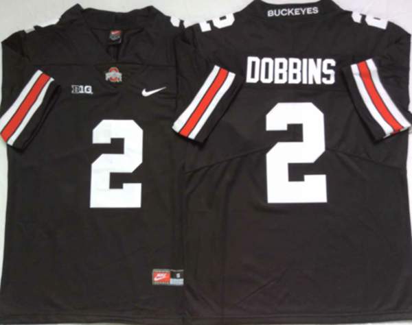 Ohio State Buckeyes DOBBINS #2 Black NCAA Football Jersey 02