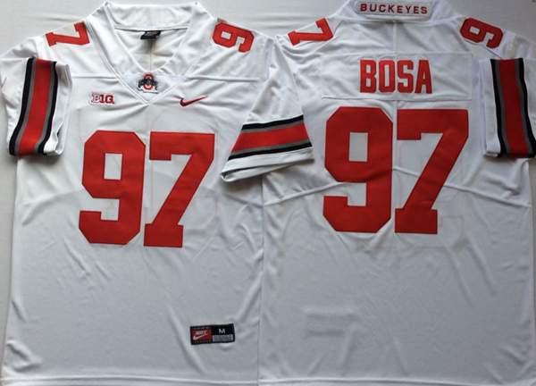 Ohio State Buckeyes BOSA #97 White NCAA Football Jersey
