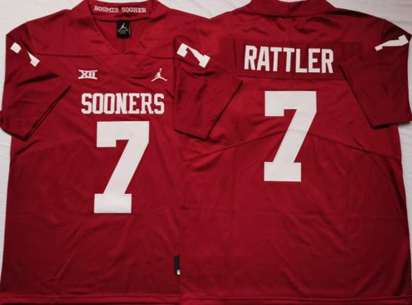 Oklahoma Sooners RATTLER #7 Red NCAA Football Jersey