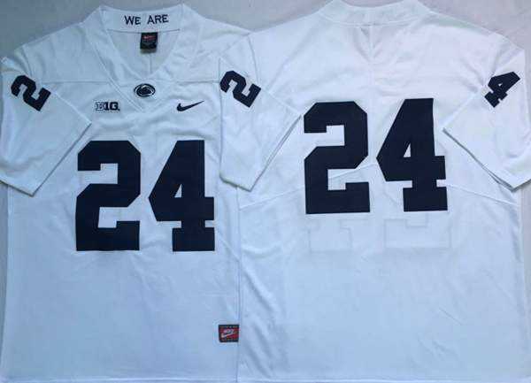 Penn State Nittany Lions #24 White NCAA Football Jersey