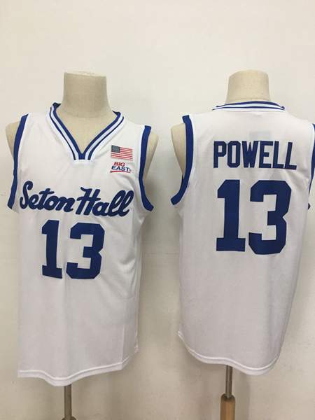 Seton Hall Pirates POWELL #13 White NCAA Basketball Jersey