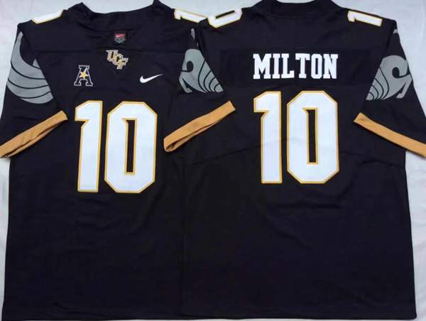 UCF Knights MILTON #10 Black NCAA Football Jersey