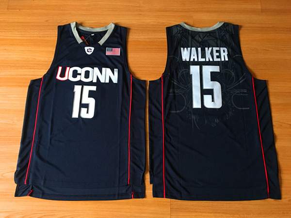 UConn Huskies WALKER #15 Black NCAA Basketball Jersey