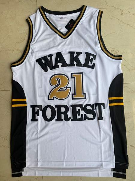 Wake Forest Demon Deacons DUNCAN #21 White NCAA Basketball Jersey